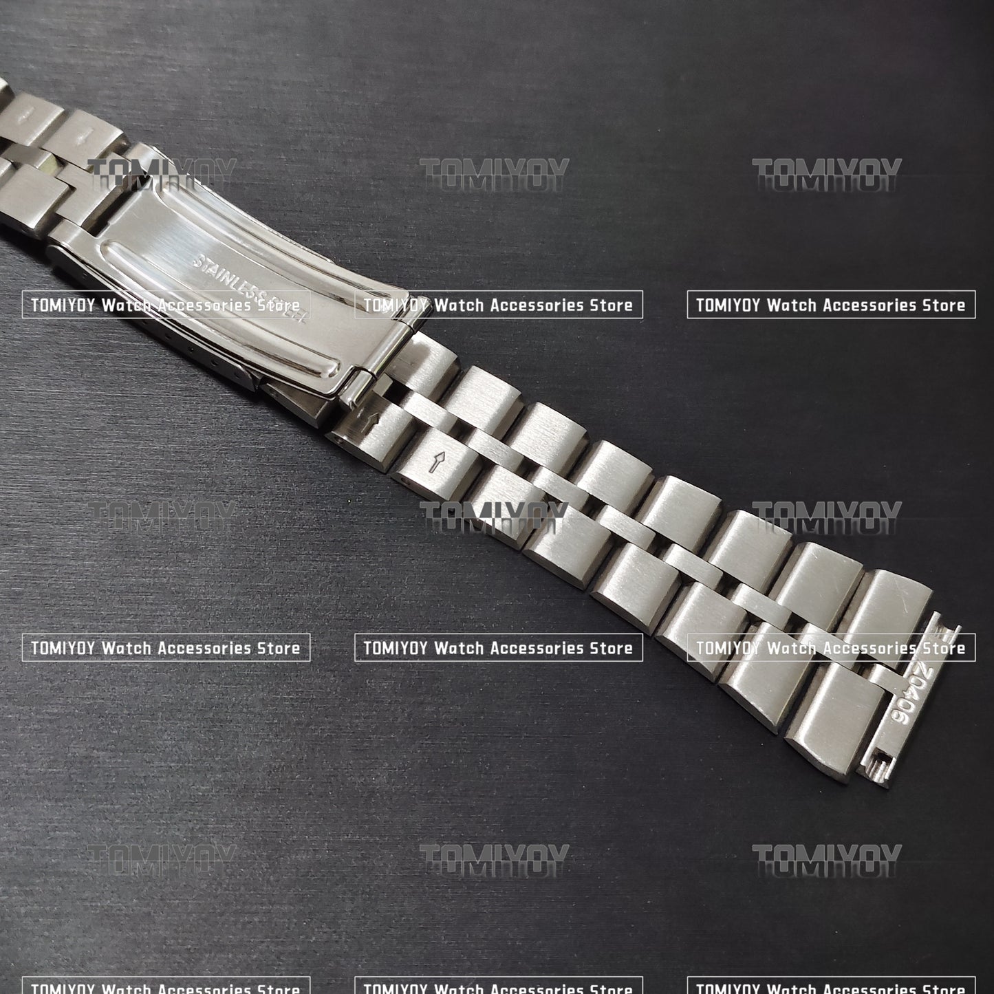 Vintage All Brush 19MM Flat End Silver Solid Stainless Steel Three Beads Watch Band Fit For S-K-X 6139 6138 Watch