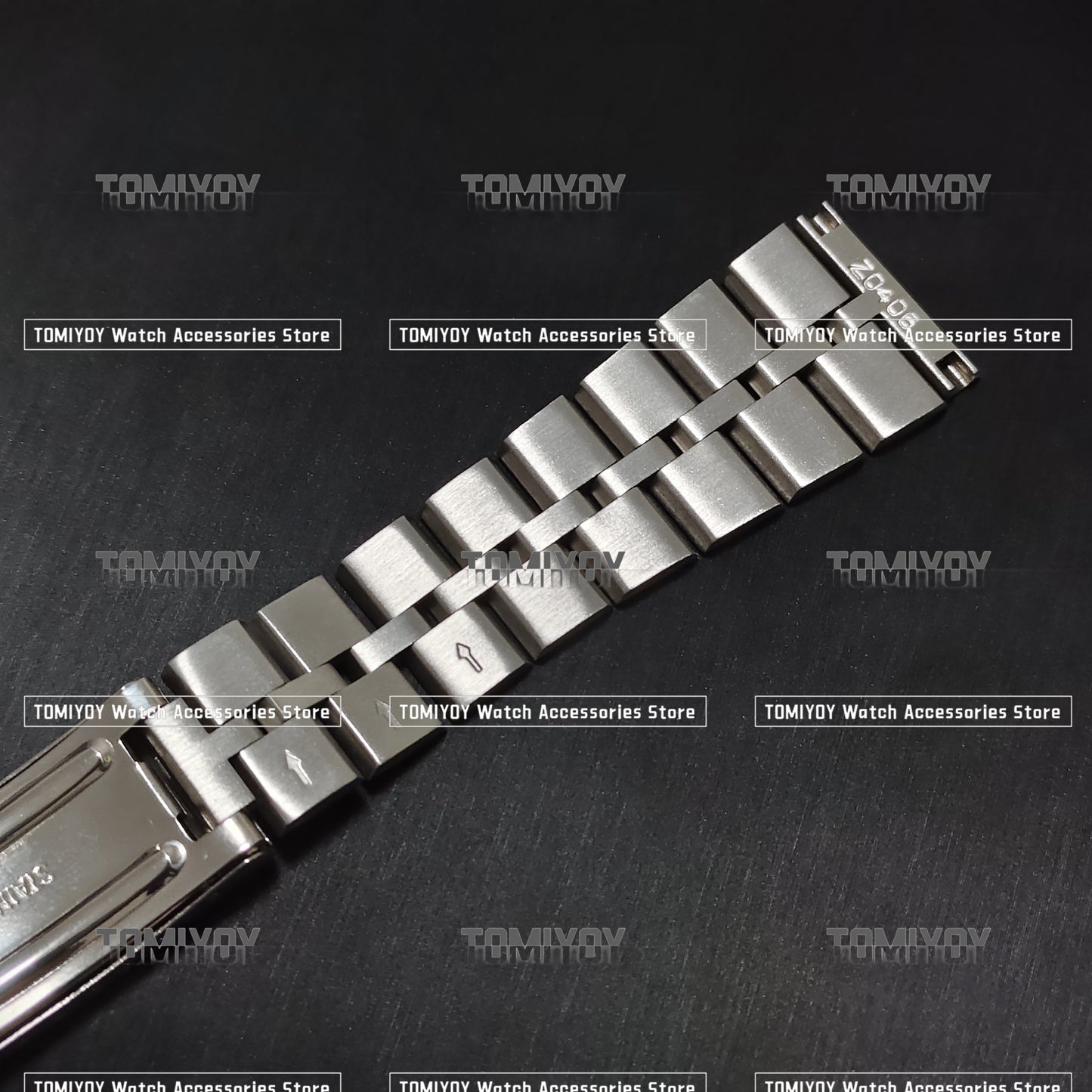 Vintage All Brush 19MM Flat End Silver Solid Stainless Steel Three Beads Watch Band Fit For S-K-X 6139 6138 Watch