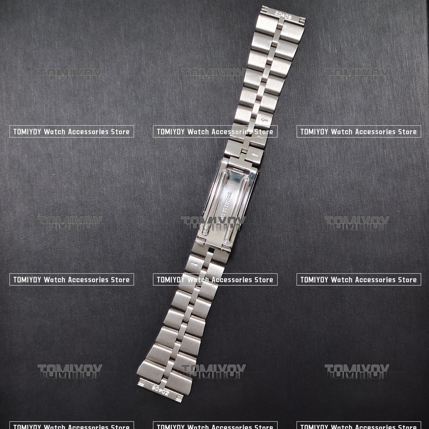 Vintage All Brush 19MM Flat End Silver Solid Stainless Steel Three Beads Watch Band Fit For S-K-X 6139 6138 Watch