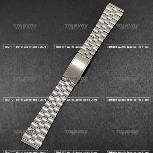 Vintage All Brush 19MM Flat End Silver Stainless Steel Solid Watch Band Fit For S-K-X 6139 6138 Watch