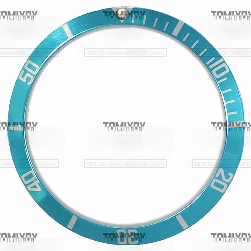 Watch Accessories 36.5*30.8MM Multiple Color Types Retro Aluminum Slope Bezel Insert