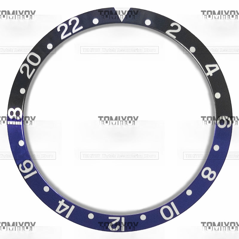 Watch Accessories 36.5*30.8MM Multiple Color Types Retro Aluminum Slope Bezel Insert