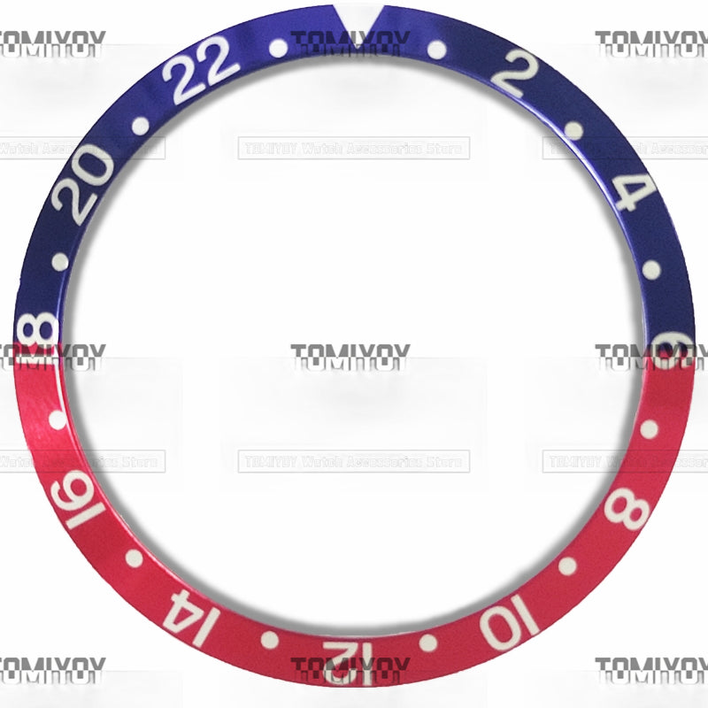 Watch Accessories 36.5*30.8MM Multiple Color Types Retro Aluminum Slope Bezel Insert