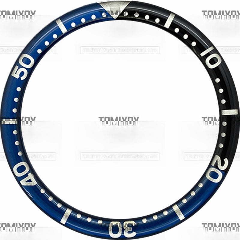 38MM Option A Sliver Blue Black Yellow Resin Flat Watch Bezel Insert Fit For S-K-X Mechanical Wristwatch