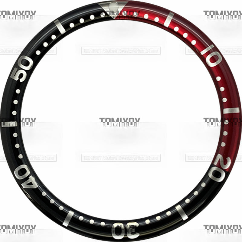38MM Option A Sliver Blue Black Yellow Resin Flat Watch Bezel Insert Fit For S-K-X Mechanical Wristwatch