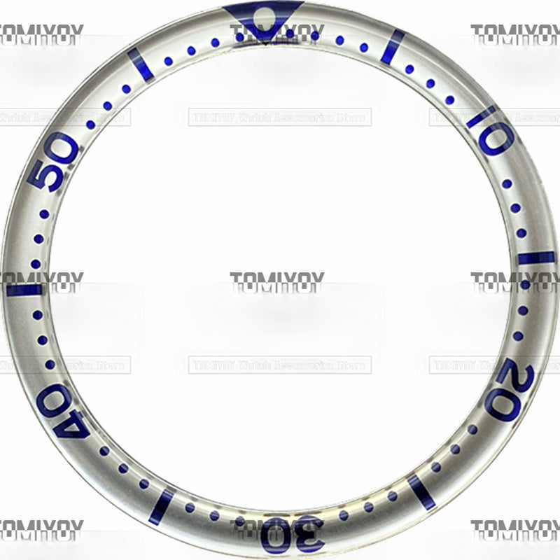 38MM Option A Sliver Blue Black Yellow Resin Flat Watch Bezel Insert Fit For S-K-X Mechanical Wristwatch