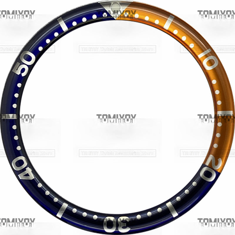 38MM Option A Sliver Blue Black Yellow Resin Flat Watch Bezel Insert Fit For S-K-X Mechanical Wristwatch