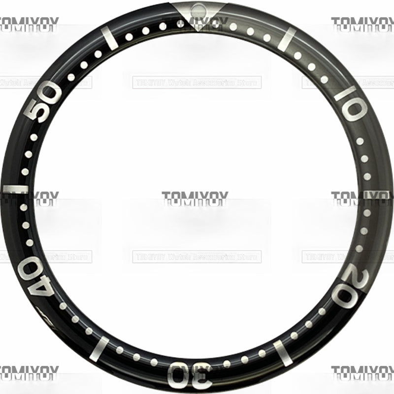 38MM Option A Sliver Blue Black Yellow Resin Flat Watch Bezel Insert Fit For S-K-X Mechanical Wristwatch