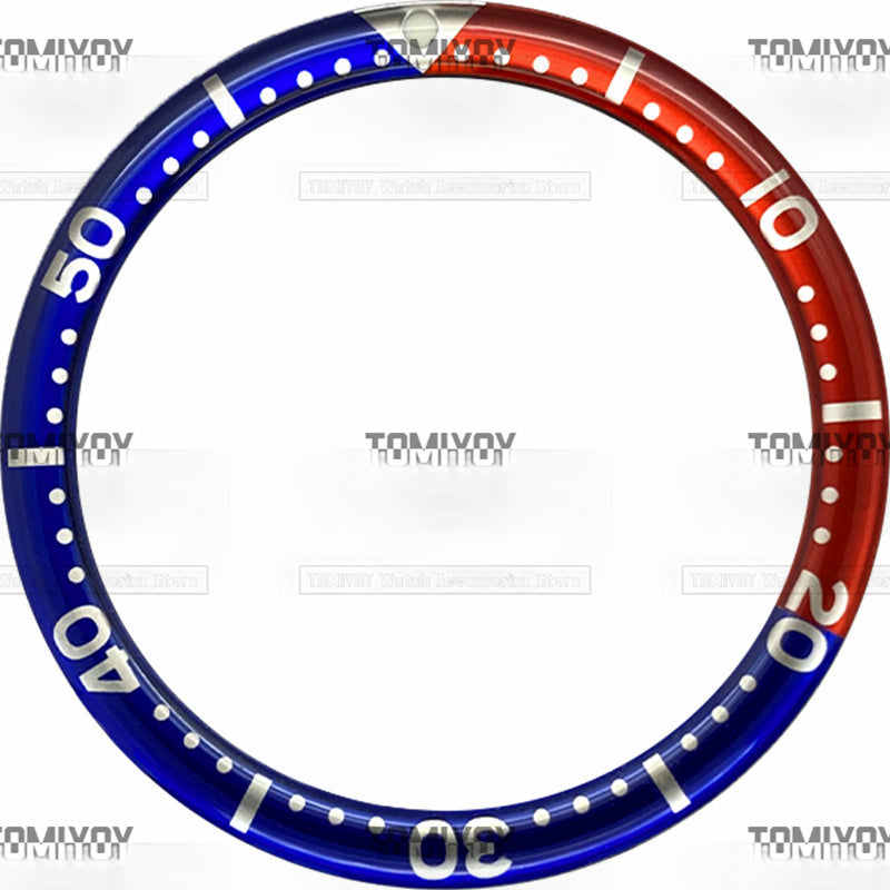 38MM Option A Sliver Blue Black Yellow Resin Flat Watch Bezel Insert Fit For S-K-X Mechanical Wristwatch