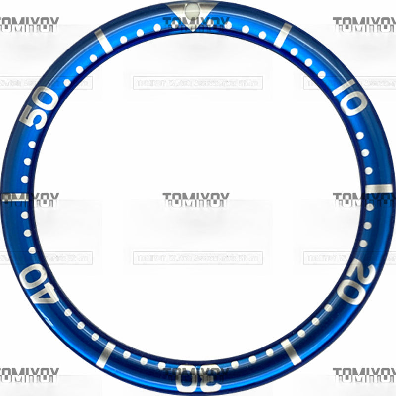38MM Option A Sliver Blue Black Yellow Resin Flat Watch Bezel Insert Fit For S-K-X Mechanical Wristwatch