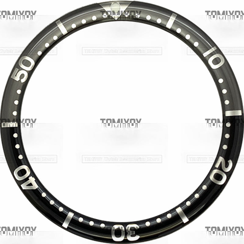 38MM Option A Sliver Blue Black Yellow Resin Flat Watch Bezel Insert Fit For S-K-X Mechanical Wristwatch