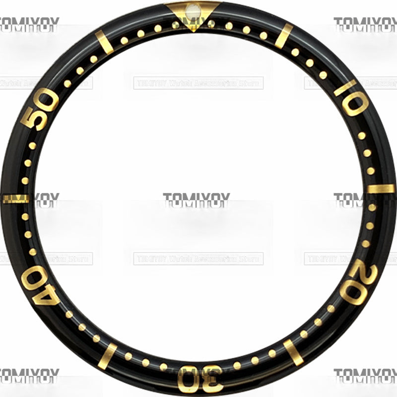 38MM Option A Sliver Blue Black Yellow Resin Flat Watch Bezel Insert Fit For S-K-X Mechanical Wristwatch