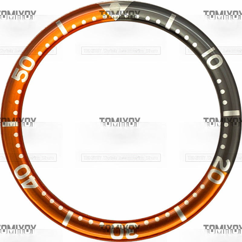 38MM Option A Sliver Blue Black Yellow Resin Flat Watch Bezel Insert Fit For S-K-X Mechanical Wristwatch
