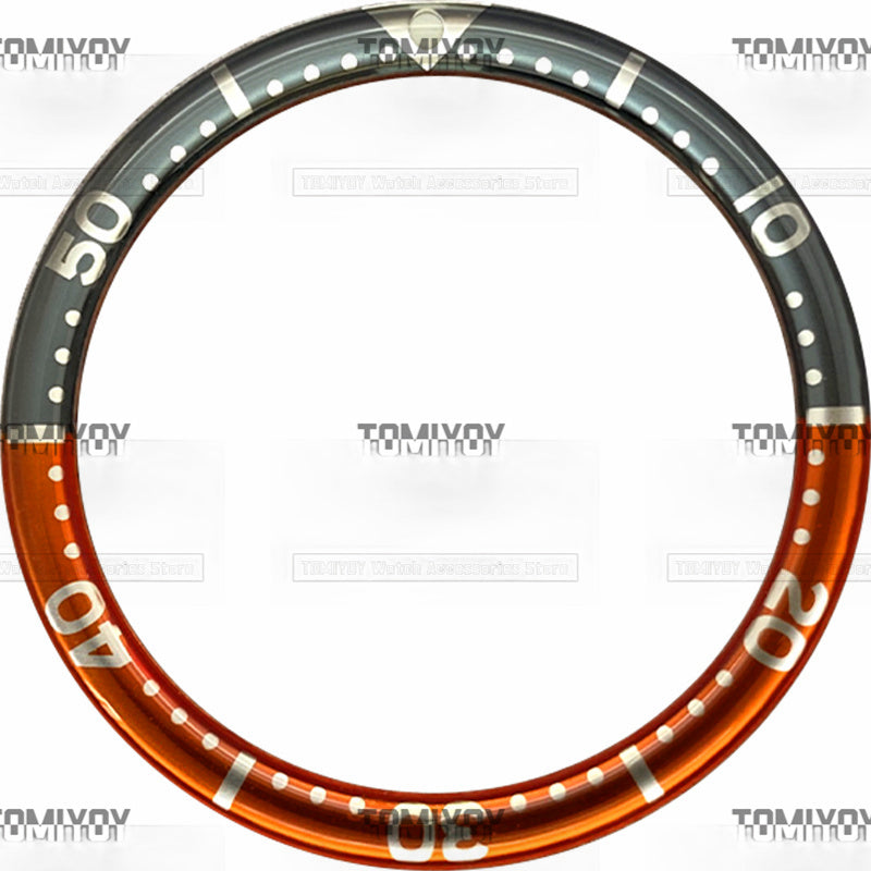 38MM Option A Sliver Blue Black Yellow Resin Flat Watch Bezel Insert Fit For S-K-X Mechanical Wristwatch