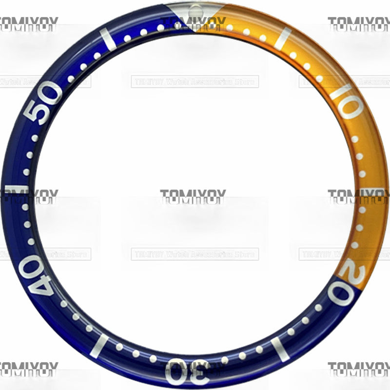 39MM Option A Yellow Sliver Orange Grey Resin Flat Watch Bezel Insert Fit For S-K-X Mechanical Wristwatch