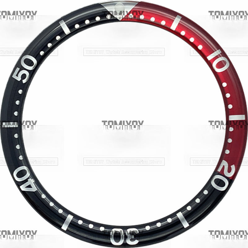 39MM Option A Yellow Sliver Orange Grey Resin Flat Watch Bezel Insert Fit For S-K-X Mechanical Wristwatch