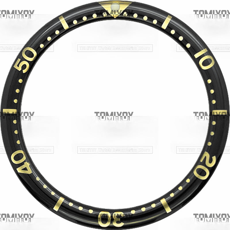 39MM Option A Yellow Sliver Orange Grey Resin Flat Watch Bezel Insert Fit For S-K-X Mechanical Wristwatch