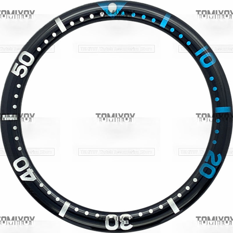 39MM Option A Yellow Sliver Orange Grey Resin Flat Watch Bezel Insert Fit For S-K-X Mechanical Wristwatch
