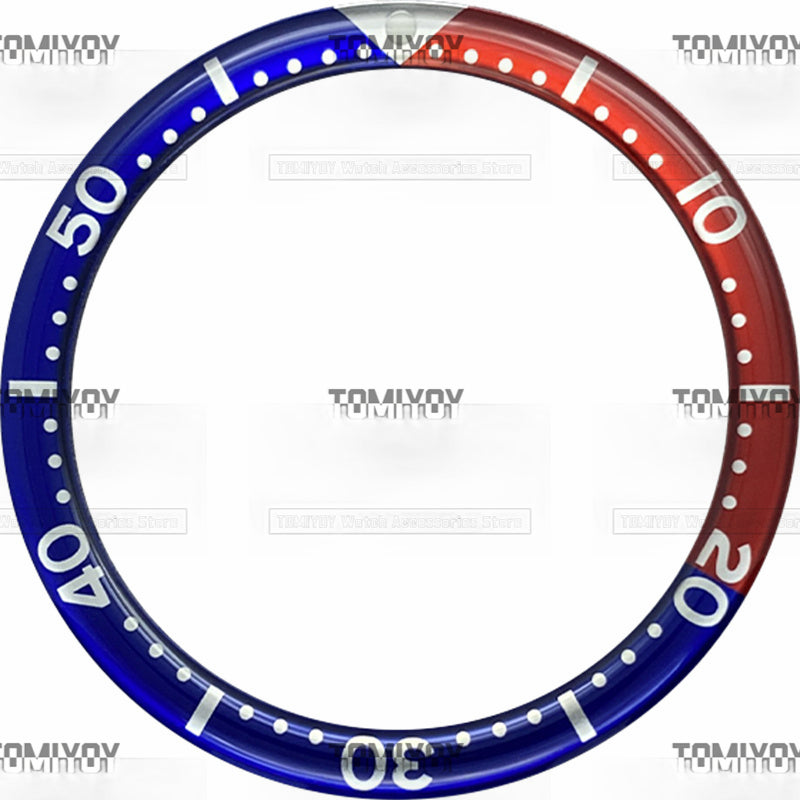 39MM Option A Yellow Sliver Orange Grey Resin Flat Watch Bezel Insert Fit For S-K-X Mechanical Wristwatch