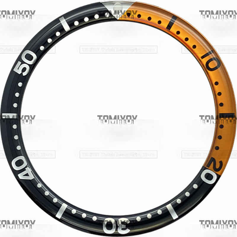 39MM Option A Yellow Sliver Orange Grey Resin Flat Watch Bezel Insert Fit For S-K-X Mechanical Wristwatch
