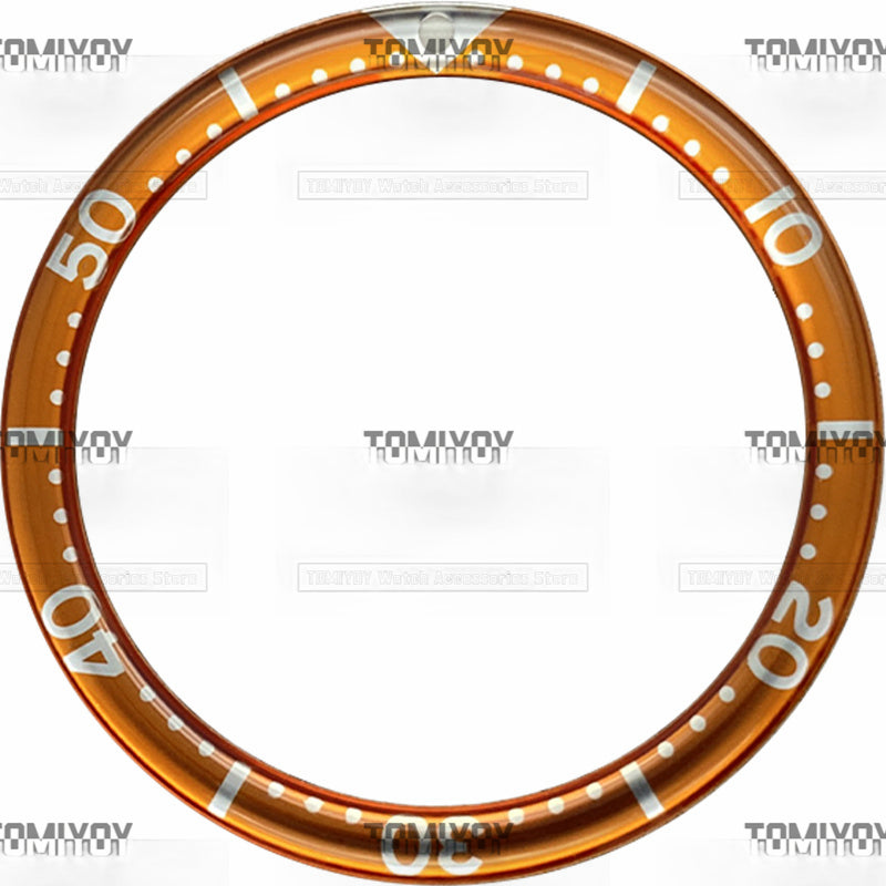 39MM Option A Yellow Sliver Orange Grey Resin Flat Watch Bezel Insert Fit For S-K-X Mechanical Wristwatch