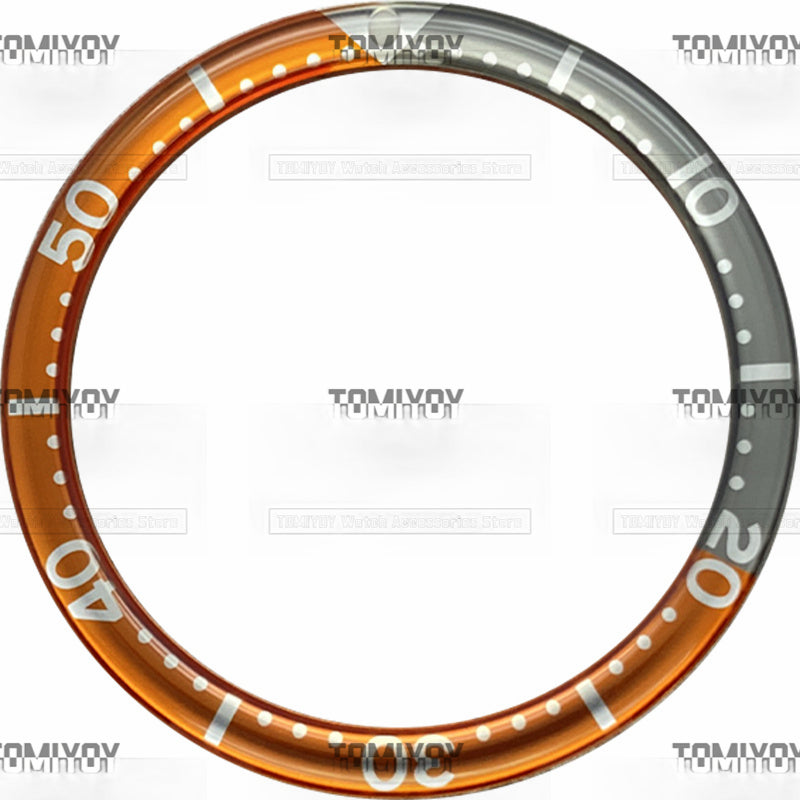 39MM Option A Yellow Sliver Orange Grey Resin Flat Watch Bezel Insert Fit For S-K-X Mechanical Wristwatch