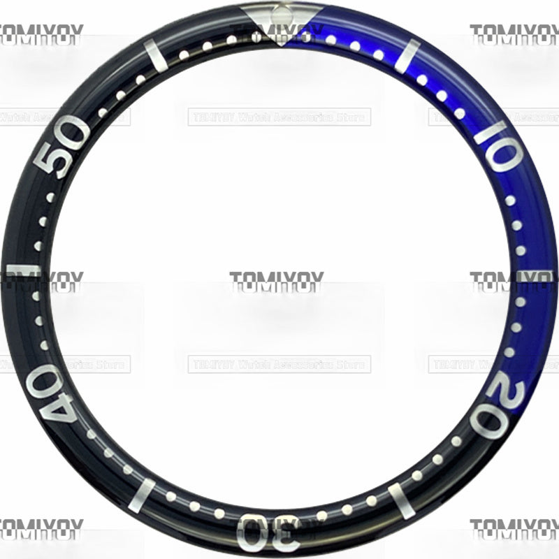 39MM Option A Yellow Sliver Orange Grey Resin Flat Watch Bezel Insert Fit For S-K-X Mechanical Wristwatch