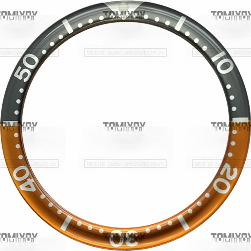 39MM Option A Yellow Sliver Orange Grey Resin Flat Watch Bezel Insert Fit For S-K-X Mechanical Wristwatch