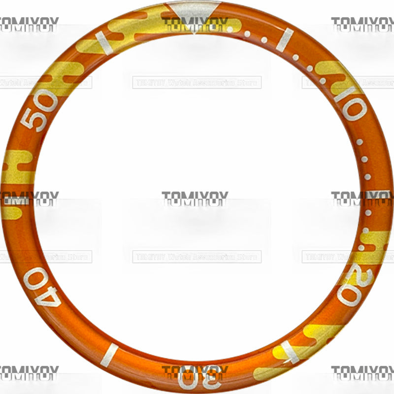 39MM Option C Orange Blue Black Red Green Resin Flat Watch Bezel Insert Fit For S-K-X Mechanical Wristwatch