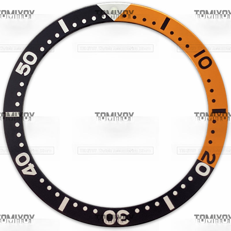 39MM Orange Blue Green Black Yellow Grey Aluminium Flat Watch Bezel Insert Fit For S-K-X Mechanical Wristwatch