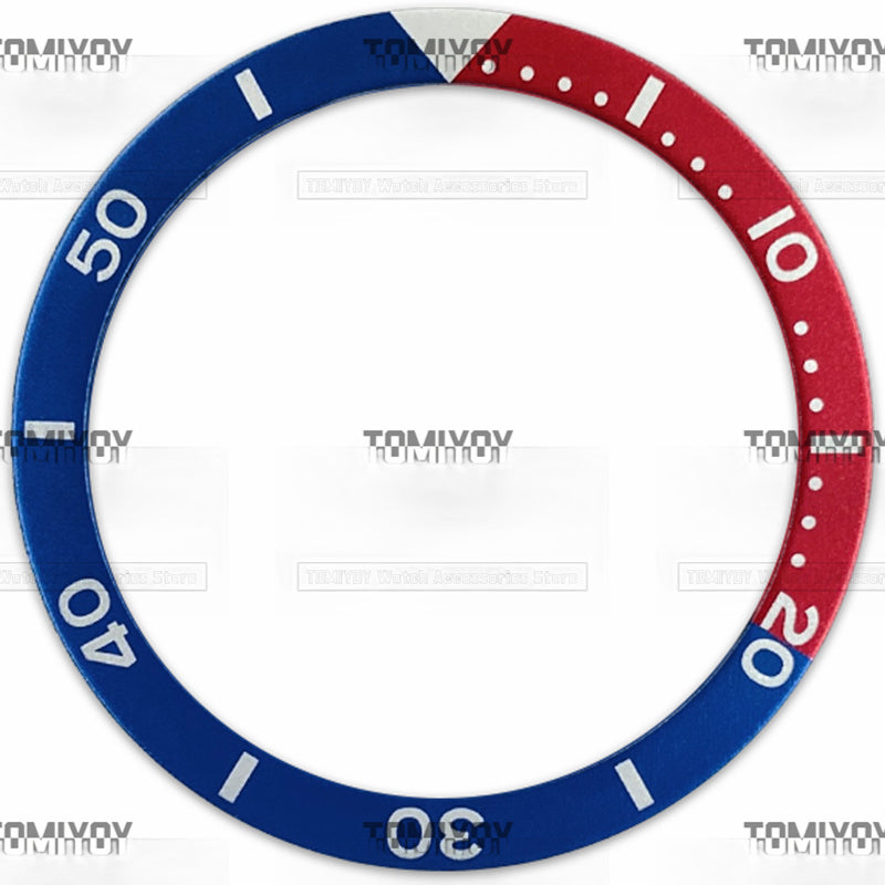 39MM Black Blue Green Red Orange Aluminium Flat Watch Bezel Insert Fit For S-K-X Mechanical Wristwatch