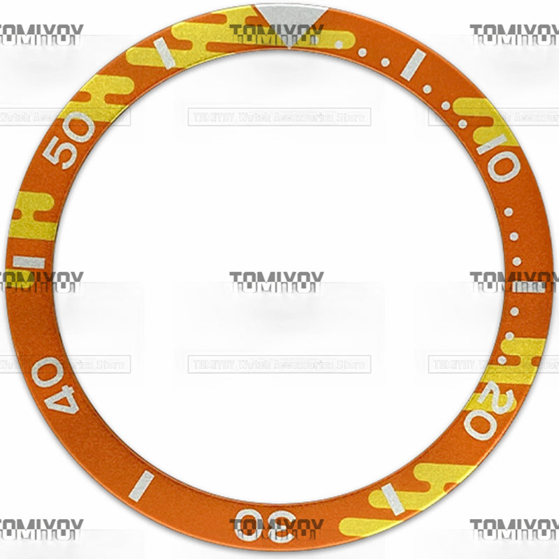 39MM Black Blue Green Red Orange Aluminium Flat Watch Bezel Insert Fit For S-K-X Mechanical Wristwatch
