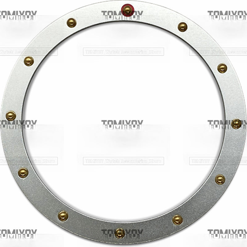 38MM Sliver Gold Rose Gold Black Convex Bead Aluminium Flat  Watch Bezel Insert Fit For S-K-X Mechanical Wristwatch