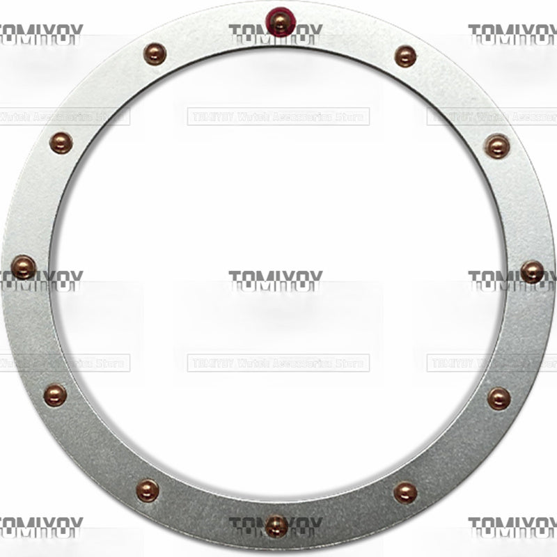 38MM Sliver Gold Rose Gold Black Convex Bead Aluminium Flat  Watch Bezel Insert Fit For S-K-X Mechanical Wristwatch