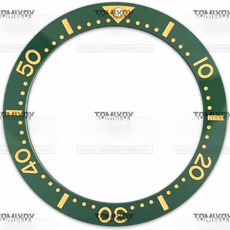 39.7MM Yellow Blue Black Ceramic Flat Watch Bezel Insert Fit For S-K-X Mechanical Wristwatch