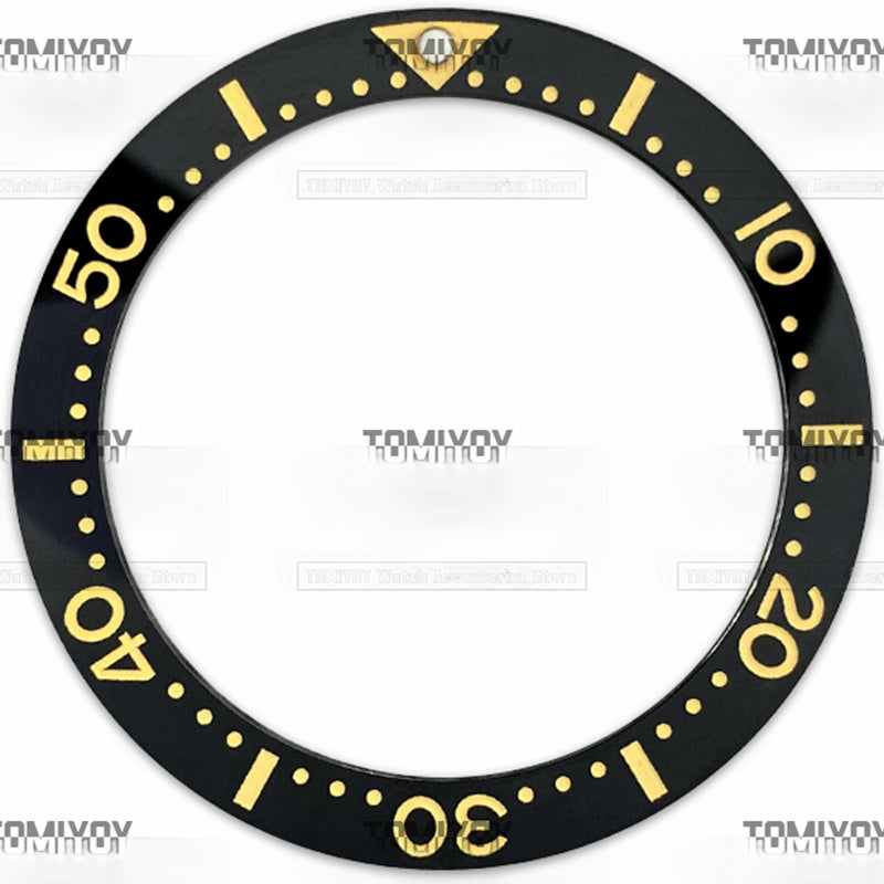 39.7MM Yellow Blue Black Ceramic Flat Watch Bezel Insert Fit For S-K-X Mechanical Wristwatch