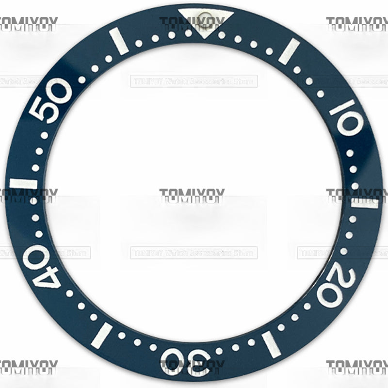 39.7MM Yellow Blue Black Ceramic Flat Watch Bezel Insert Fit For S-K-X Mechanical Wristwatch