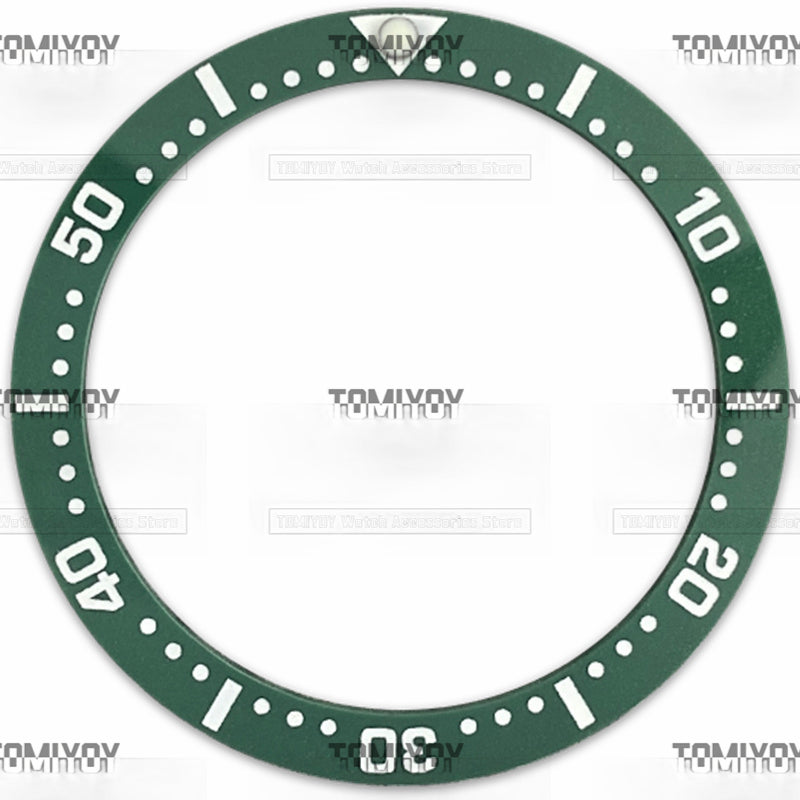 33.7MM Green Black Blue Ceramic Flat Watch Bezel Insert Fit For S-K-X Mechanical Wristwatch