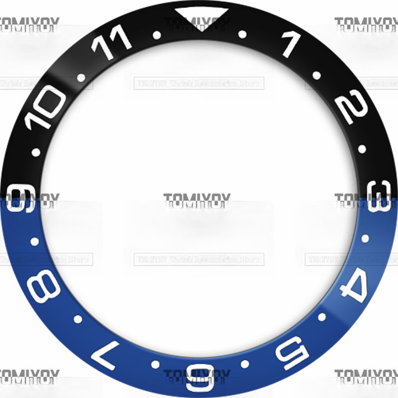 38MM Green Blue Sliver 12Hours Ceramics Sloped Watch Bezel Insert Fit For S-K-X Mechanical Wristwatch