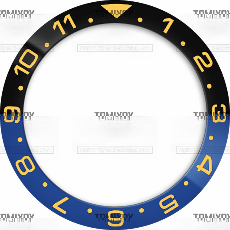 38MM Green Blue Sliver 12Hours Ceramics Sloped Watch Bezel Insert Fit For S-K-X Mechanical Wristwatch