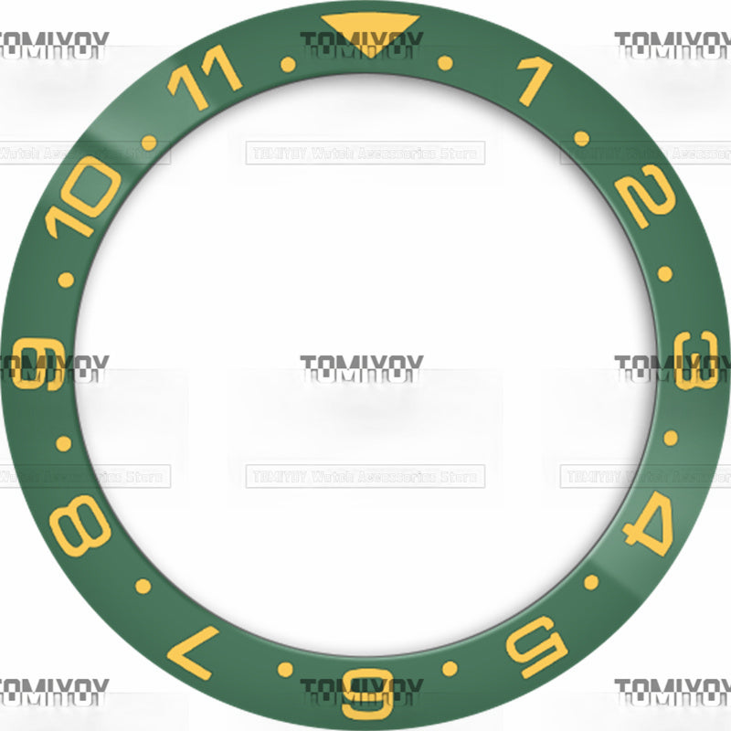 38MM Green Blue Sliver 12Hours Ceramics Sloped Watch Bezel Insert Fit For S-K-X Mechanical Wristwatch