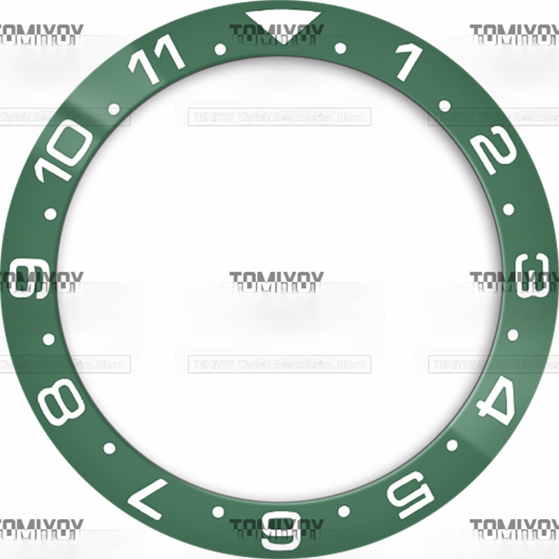 38MM Green Blue Sliver 12Hours Ceramics Sloped Watch Bezel Insert Fit For S-K-X Mechanical Wristwatch