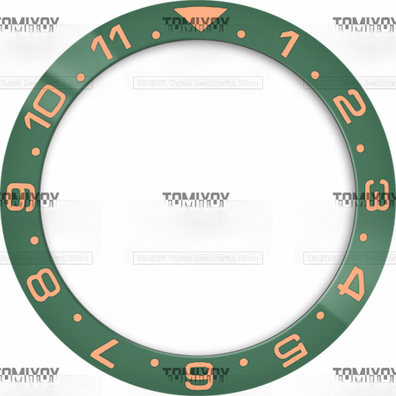 38MM Green Blue Sliver 12Hours Ceramics Sloped Watch Bezel Insert Fit For S-K-X Mechanical Wristwatch