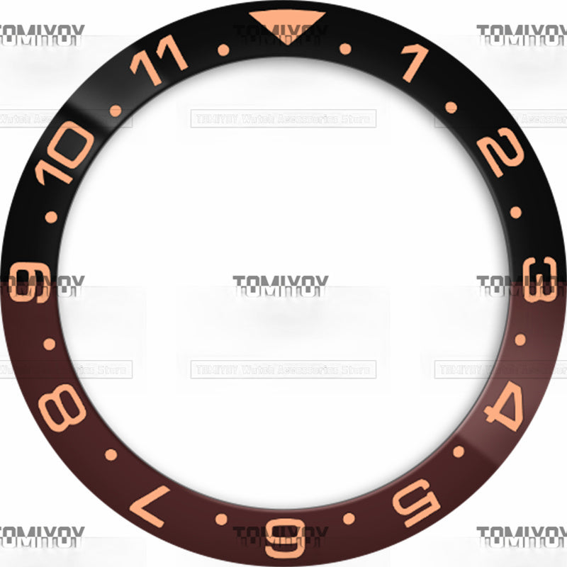 38MM Green Blue Sliver 12Hours Ceramics Sloped Watch Bezel Insert Fit For S-K-X Mechanical Wristwatch