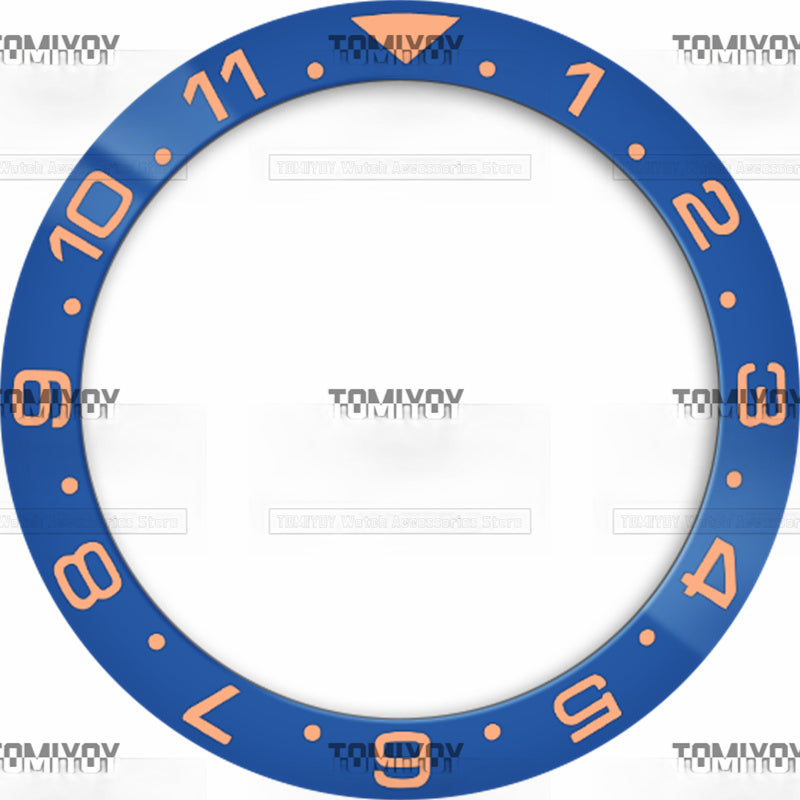 38MM Green Blue Sliver 12Hours Ceramics Sloped Watch Bezel Insert Fit For S-K-X Mechanical Wristwatch