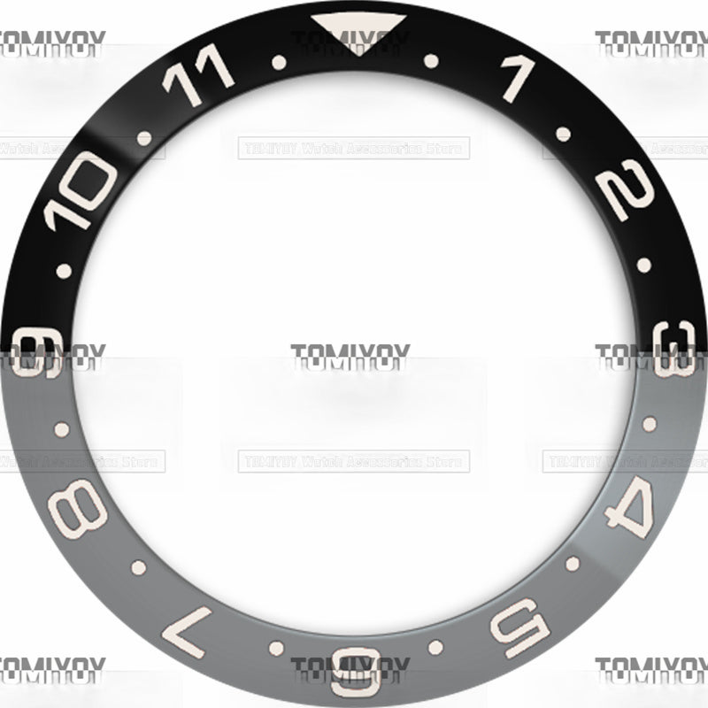 38MM Green Blue Sliver 12Hours Ceramics Sloped Watch Bezel Insert Fit For S-K-X Mechanical Wristwatch