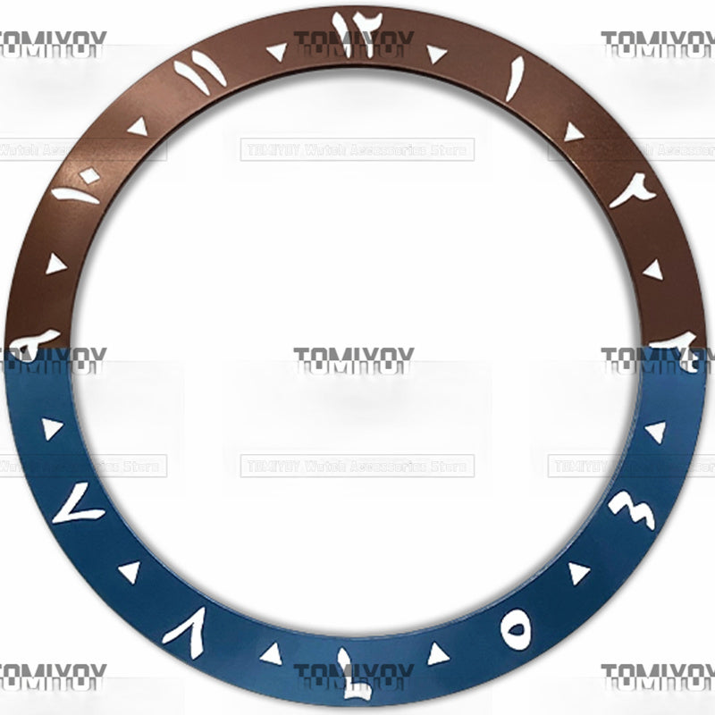 38MM Orange Red Purple Blue Black Green Arabic numerals Aluminium Sloped Watch Bezel Insert Fit For S-K-X Mechanical Wristwatch