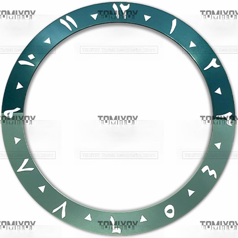 38MM Orange Red Purple Blue Black Green Arabic numerals Aluminium Sloped Watch Bezel Insert Fit For S-K-X Mechanical Wristwatch