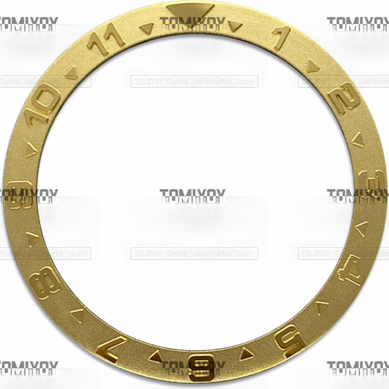 38MM Gold Blue Sliver Brown 12Hours Convex Stainless Steel Flat Watch Bezel Insert Fit For S-K-X Mechanical Wristwatch