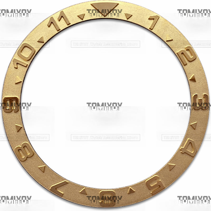 39MM Silver Gold Rose Gold Blue 12H Convex Metal Stainless Steel Flat Watch Bezel Insert Fit For S-K-X007 Mechanical Wristwatch
